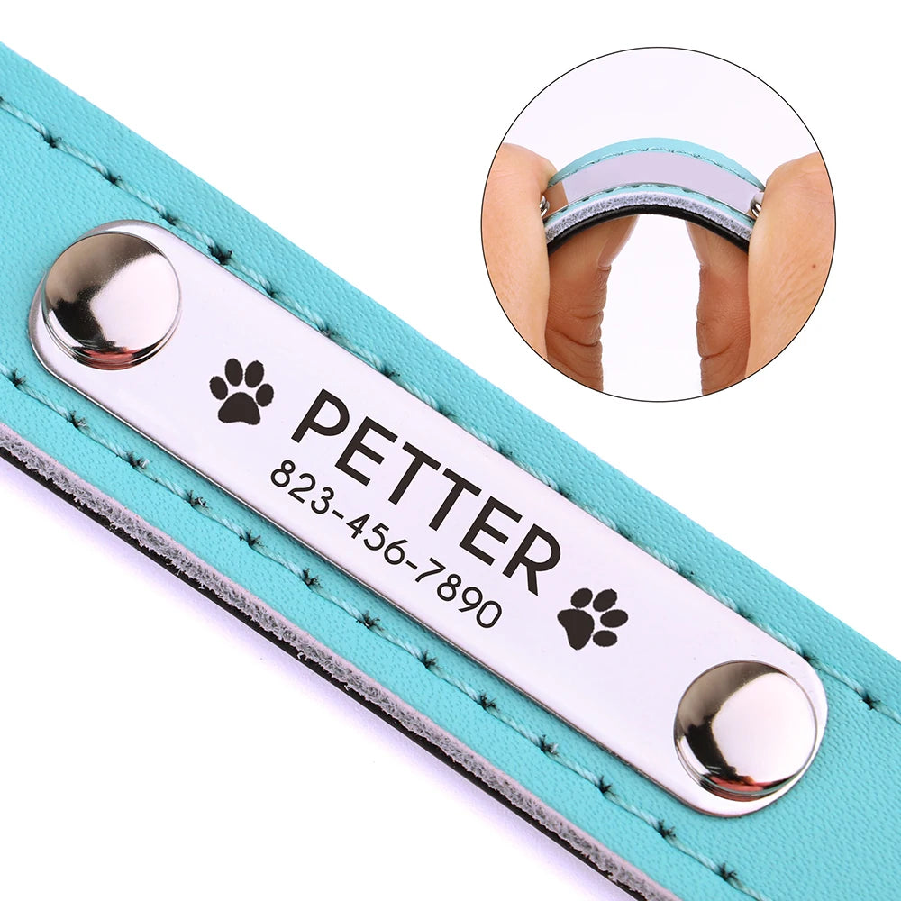 Custom Engraved Dog Collar – Personalized Puppy & Cat Collar with Nameplate – Adjustable for Small to Medium Dogs & Cats – Chihuahua, Pug, Yorkie