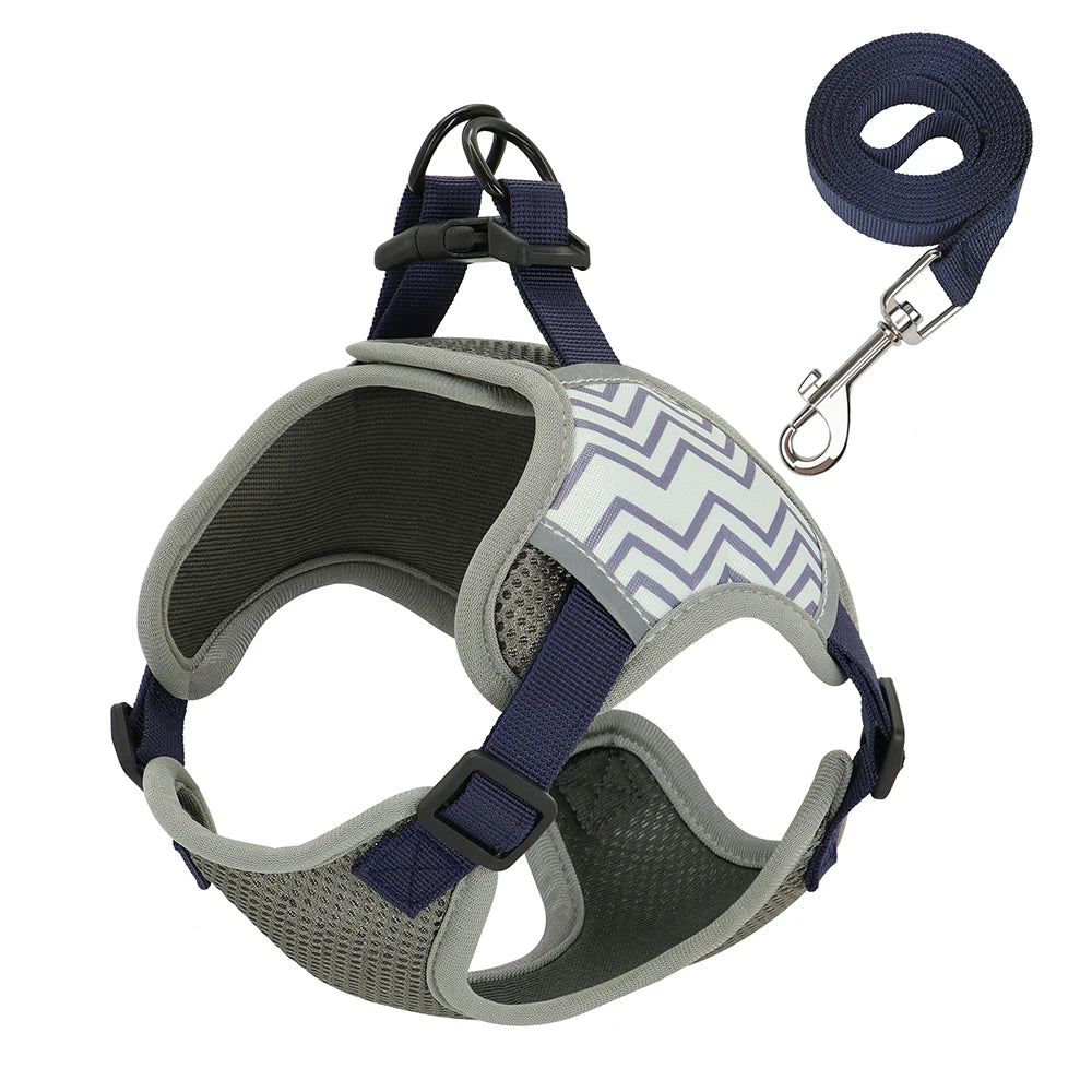 Reflective Dog Harness And Leash Set Adjustable Pet Puppy Harness Vest For Small Medium Dogs Walking Dog Accessories 150cm Leash