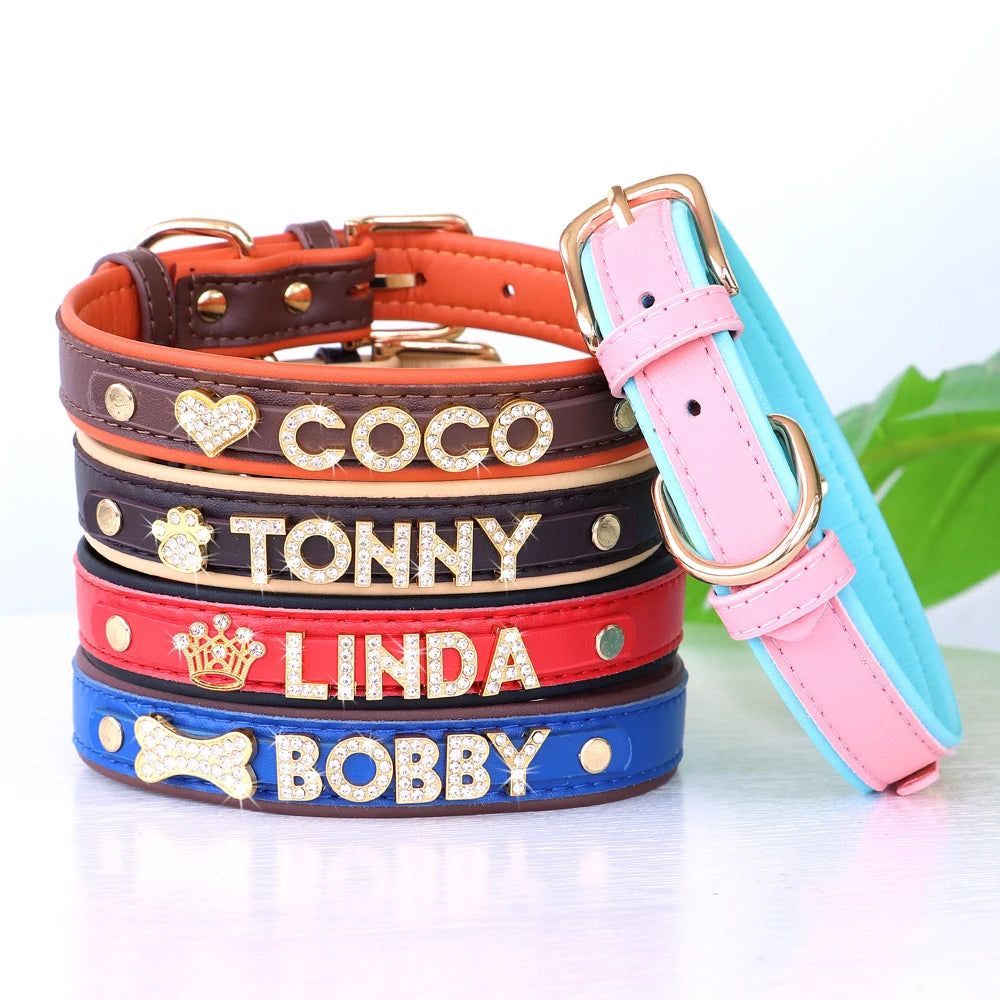 Personalized Small Dog Cat Collar – DIY Rhinestone Bling Charm