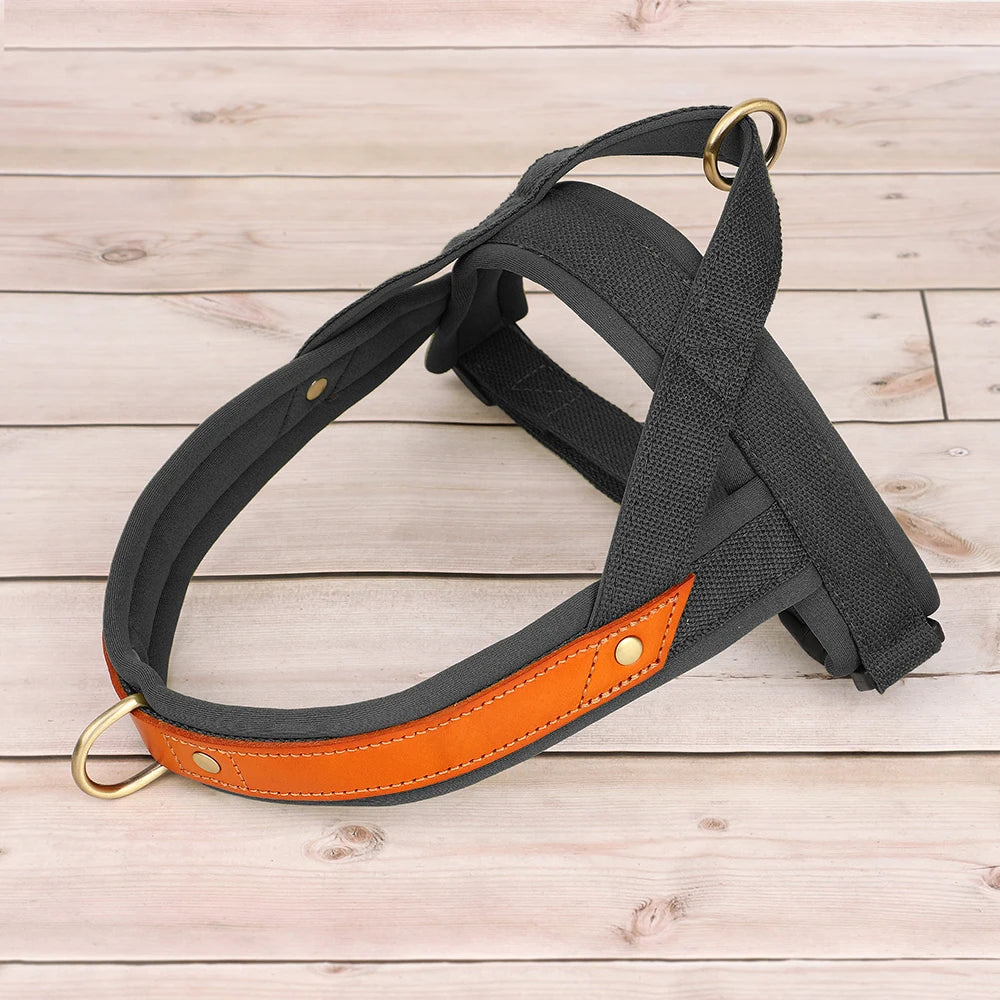Nylon Leather Padded Dog Harness Vest Small Medium French Bulldog No Pull Pet Puppy Harnesses Adjustable Outdoor Vests Perros