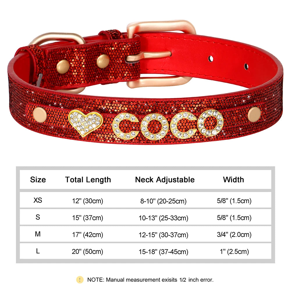 ✨ Personalized Bling Rhinestone Dog Collar – For Small Dogs & Cats ✨