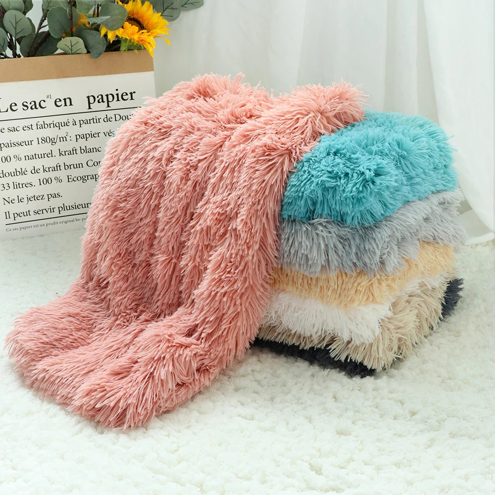 Soft Fur Dog Mat Blanket – Fluffy Long Plush Pet Bed for Dogs & Cats