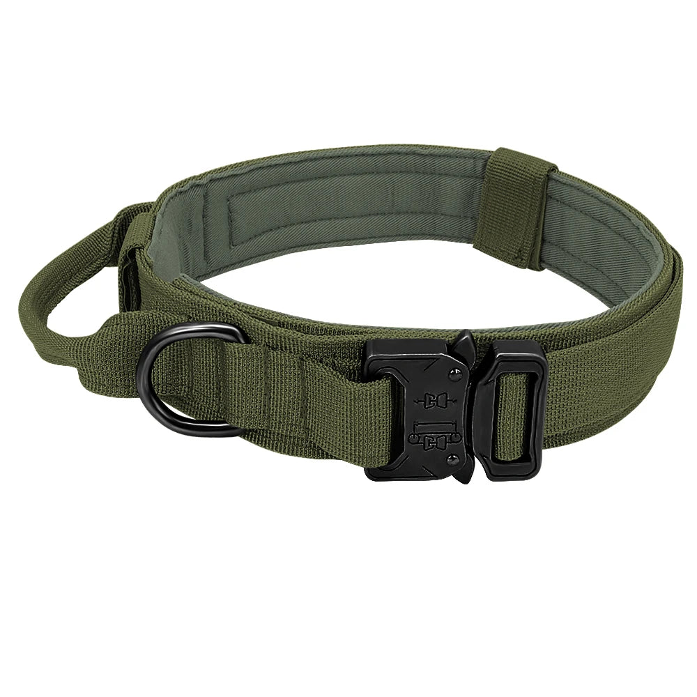 Tactical Dog Collar With Handle Nylon Military Dog Collar Adjustable Pet Training Collars For Medium Large Dogs German Shepherd