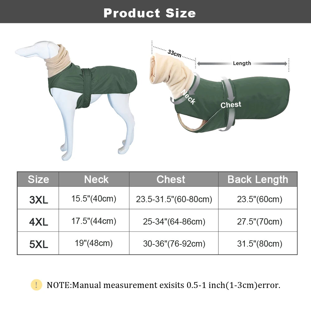 Winter Outdoor Dog Jacket – Waterproof Reflective Coat for Medium & Large Dogs