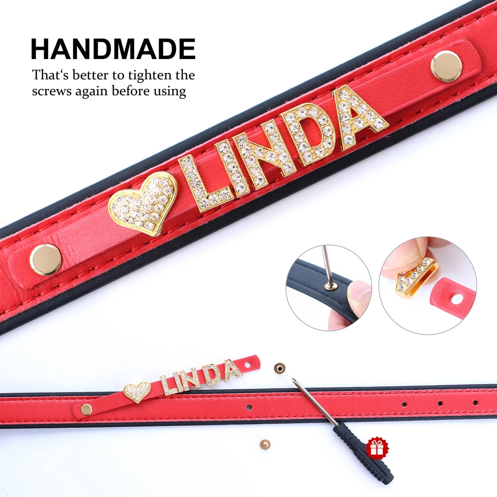 Personalized Small Dog Cat Collar – DIY Rhinestone Bling Charm