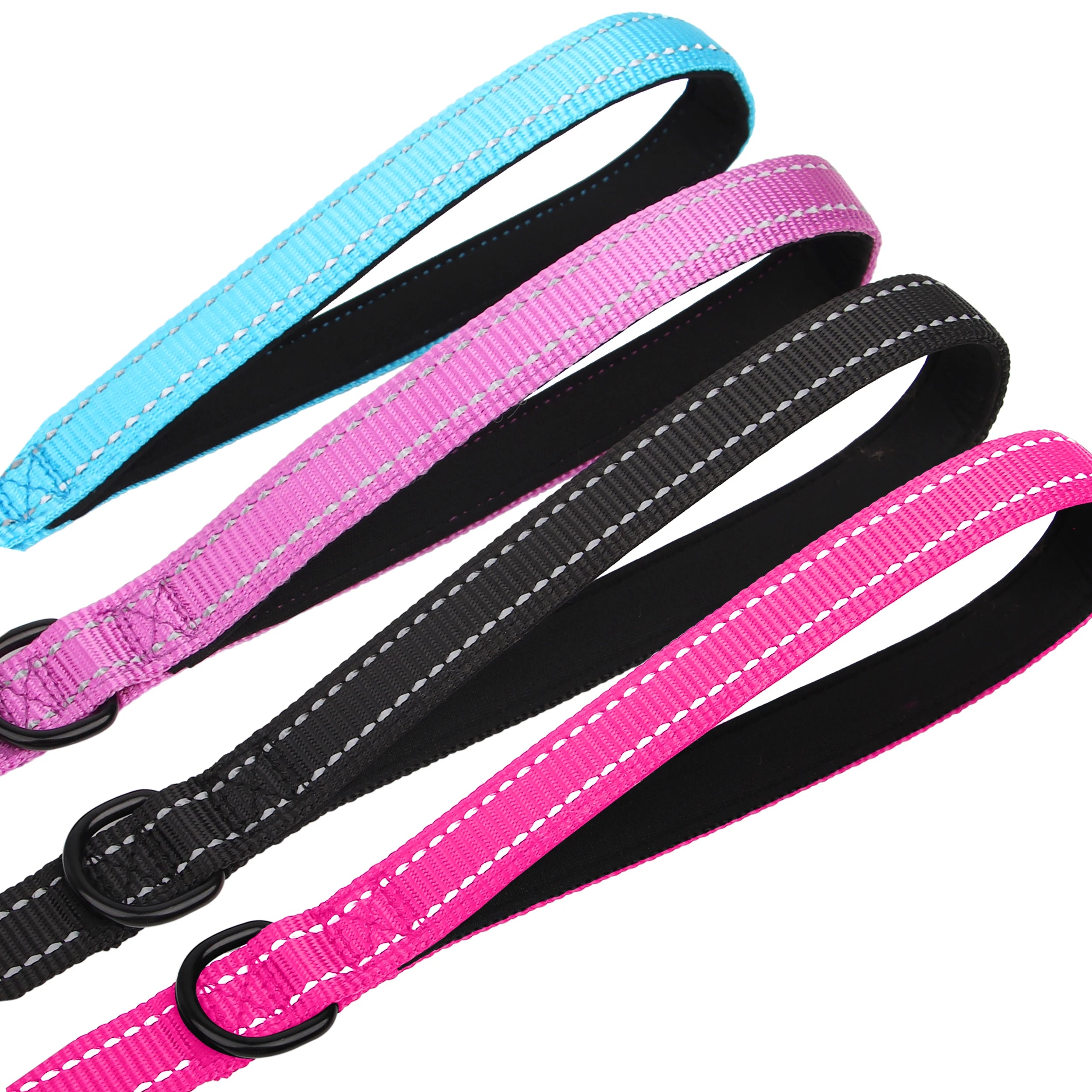5ft Double Handle Nylon Padded Dog Leash – Reflective Training & Walking Lead for Medium Large Dogs