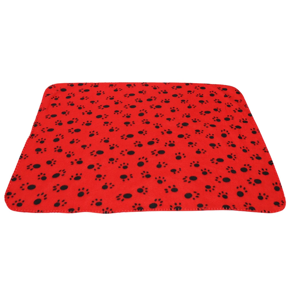 Soft Fleece Pet Blanket – Cozy Paw Print Comfort for Dogs & Cats