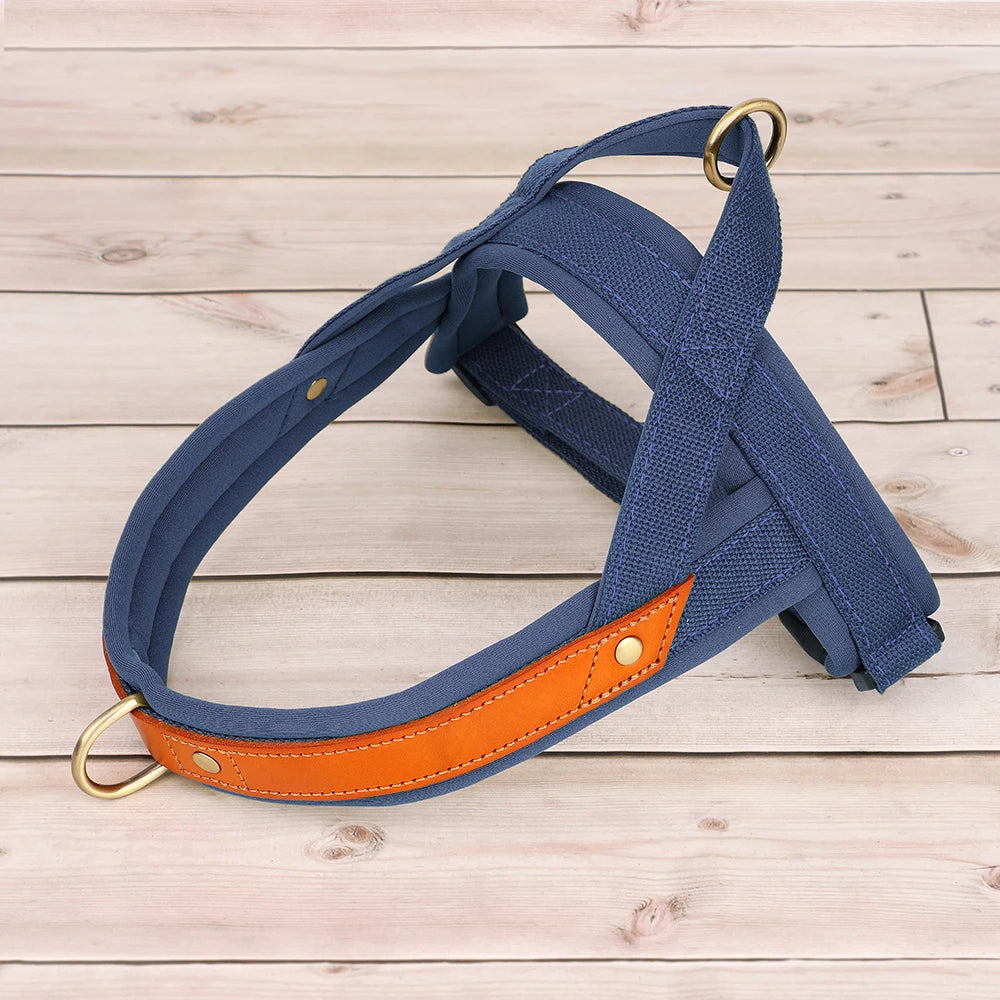 Nylon Leather Padded Dog Harness Vest Small Medium French Bulldog No Pull Pet Puppy Harnesses Adjustable Outdoor Vests Perros
