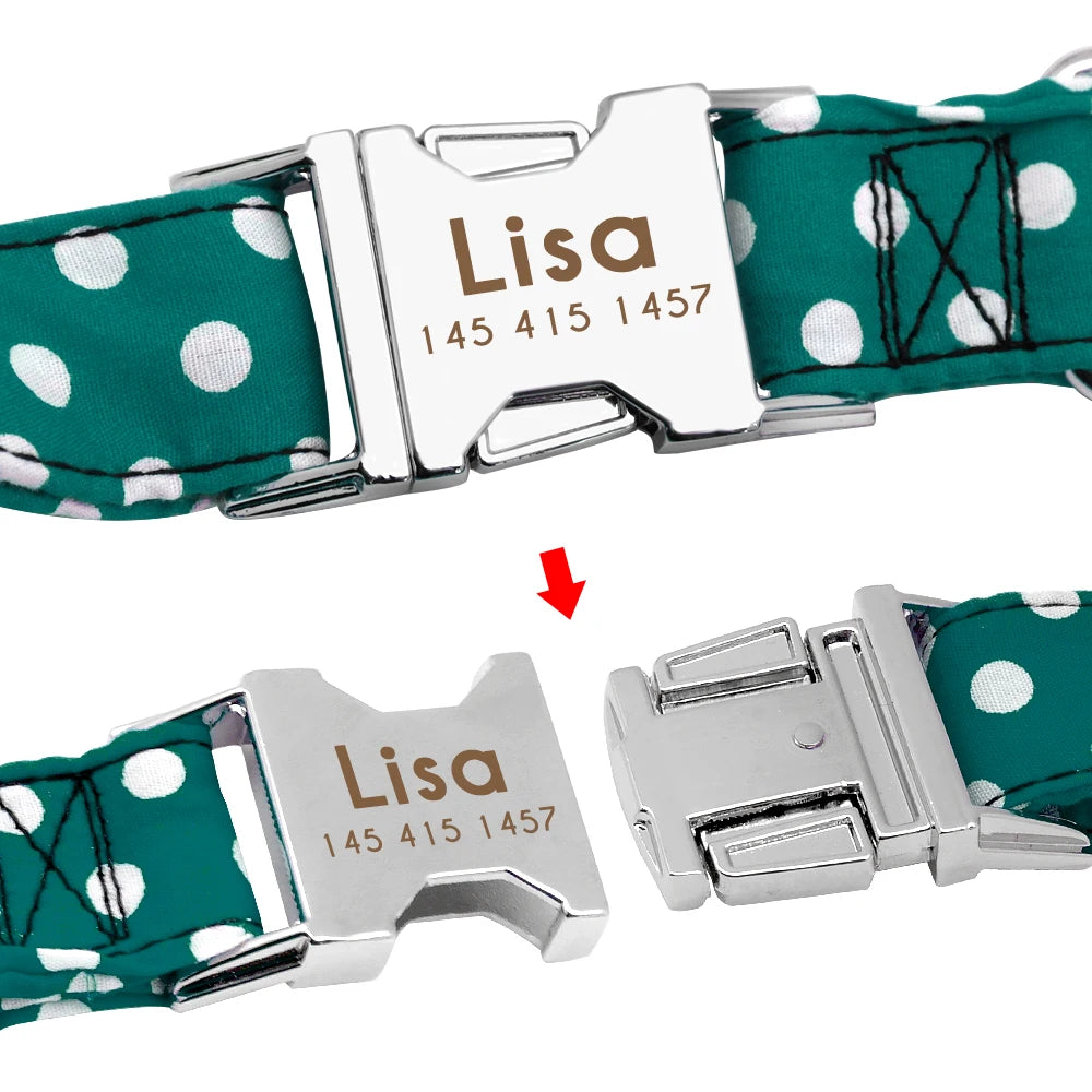 Adjustable Personalized Dog Collar – Custom Engraved Nylon Pet ID Collar | For Small, Medium & Large Dogs