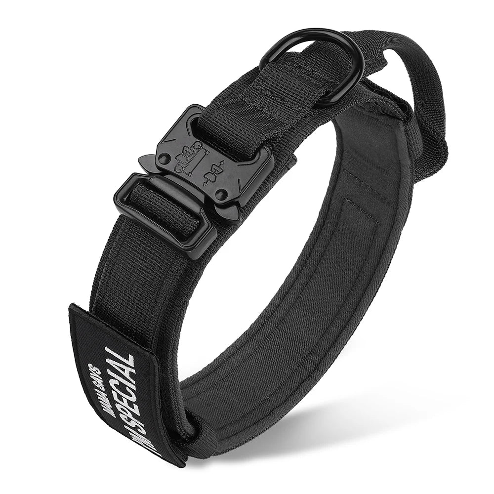Tactical Dog Collar With Handle Nylon Military Dog Collar Adjustable Pet Training Collars For Medium Large Dogs German Shepherd