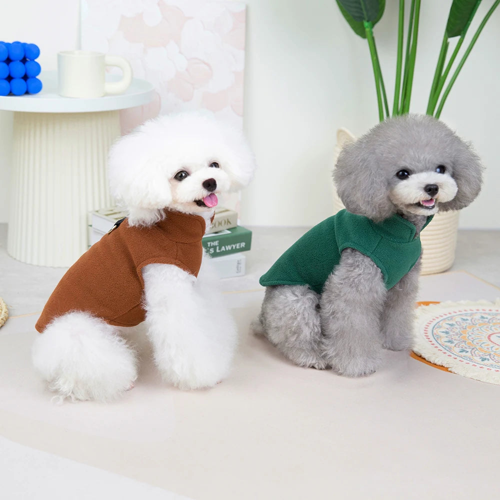 Soft Fleece Dog Jacket – Warm Winter Coat for Small & Medium Dogs