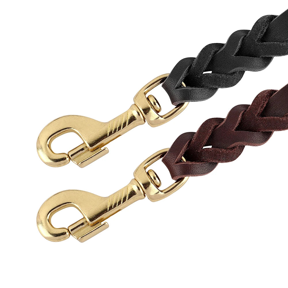 5ft Genuine Leather Dog Leash – Durable Training & Walking Lead