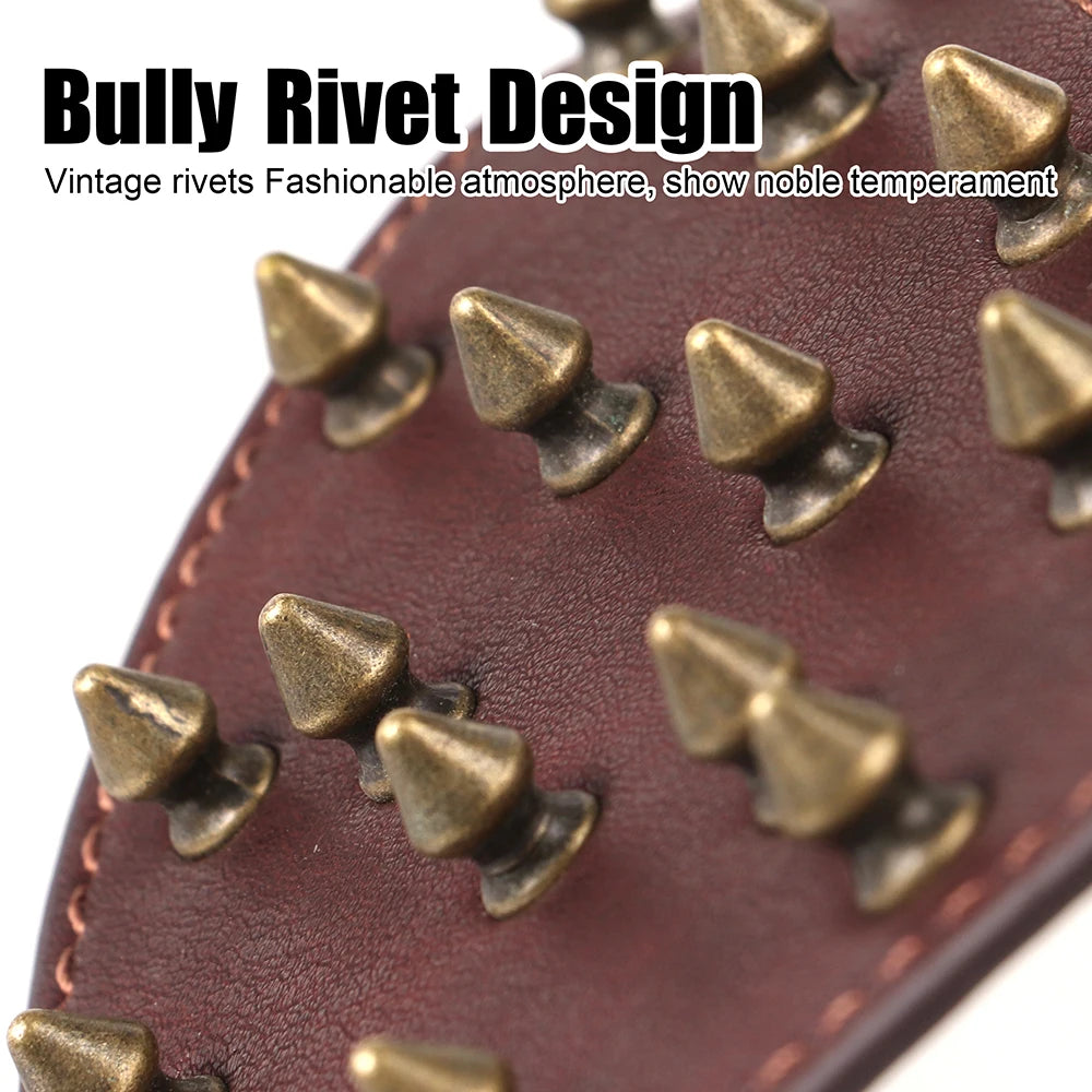 Durable Spiked Studded Genuine Leather Dog Harness – Training Vest for Large Dogs (Pitbull, Labrador, Bulldog)