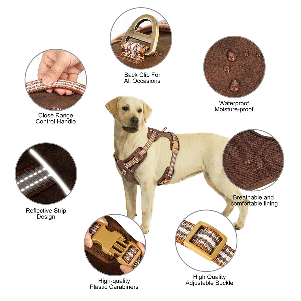Waterproof Dog Harness – Reflective Nylon Harness Vest for Dogs