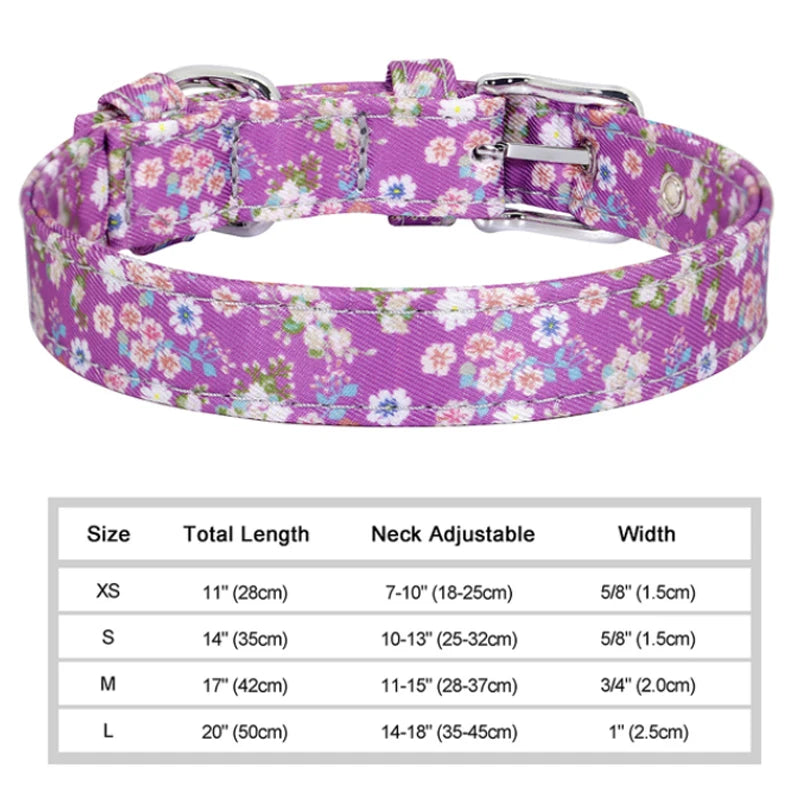 Nylon Custom Dog Collar & Leash Set with Personalized Leather Nameplate – Adjustable ID Tag for Small, Medium & Large Dogs