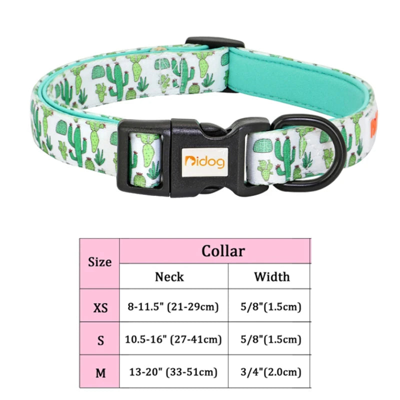 Nylon Custom Dog Collar & Leash Set with Personalized Leather Nameplate – Adjustable ID Tag for Small, Medium & Large Dogs