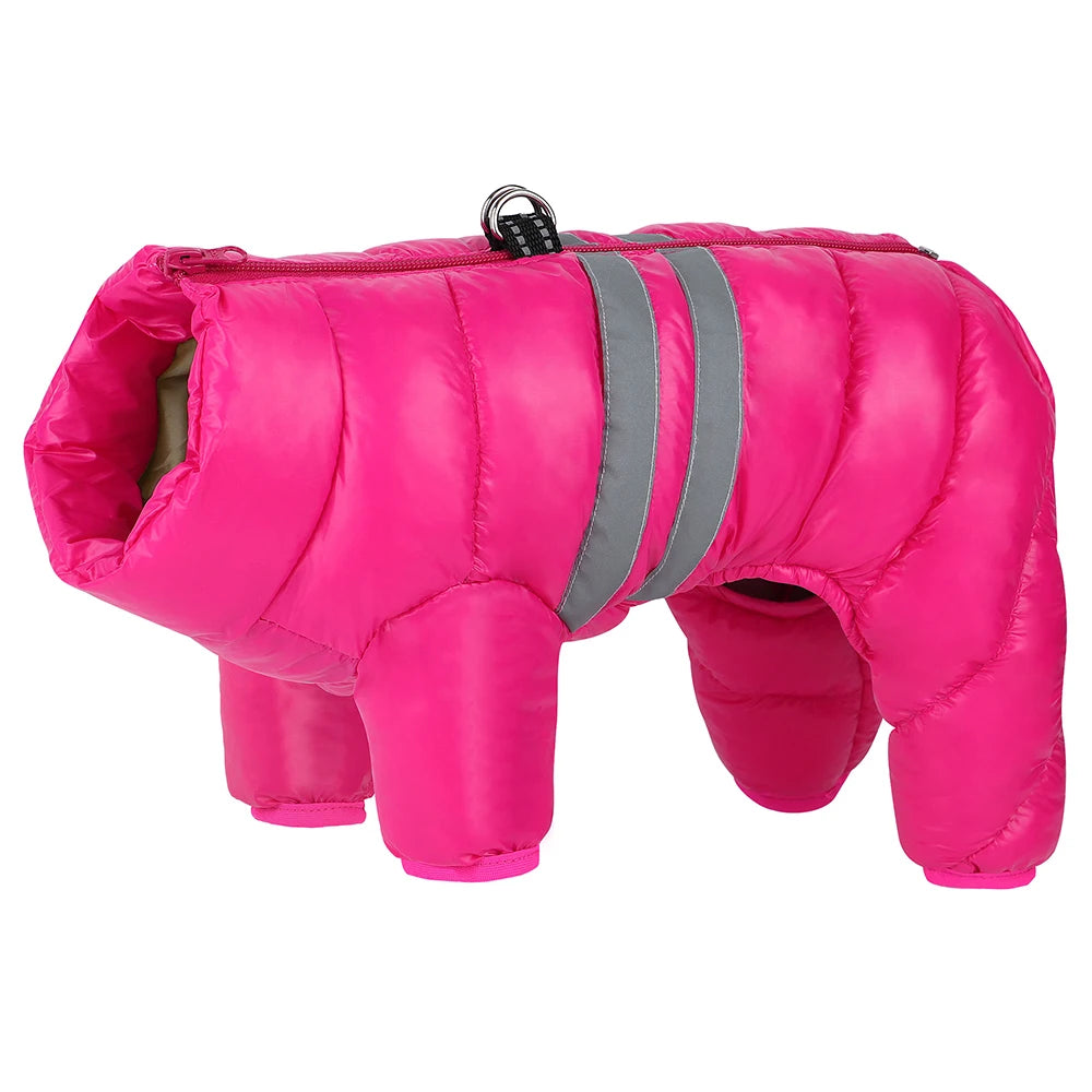 Thick Warm Waterproof Dog Jacket – Winter Coat with Reflective Strips