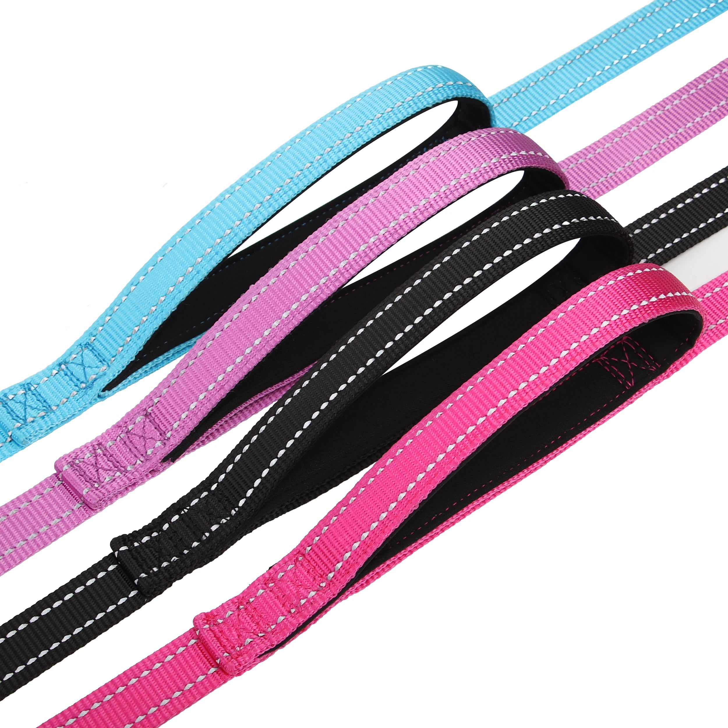 5ft Double Handle Nylon Padded Dog Leash – Reflective Training & Walking Lead for Medium Large Dogs