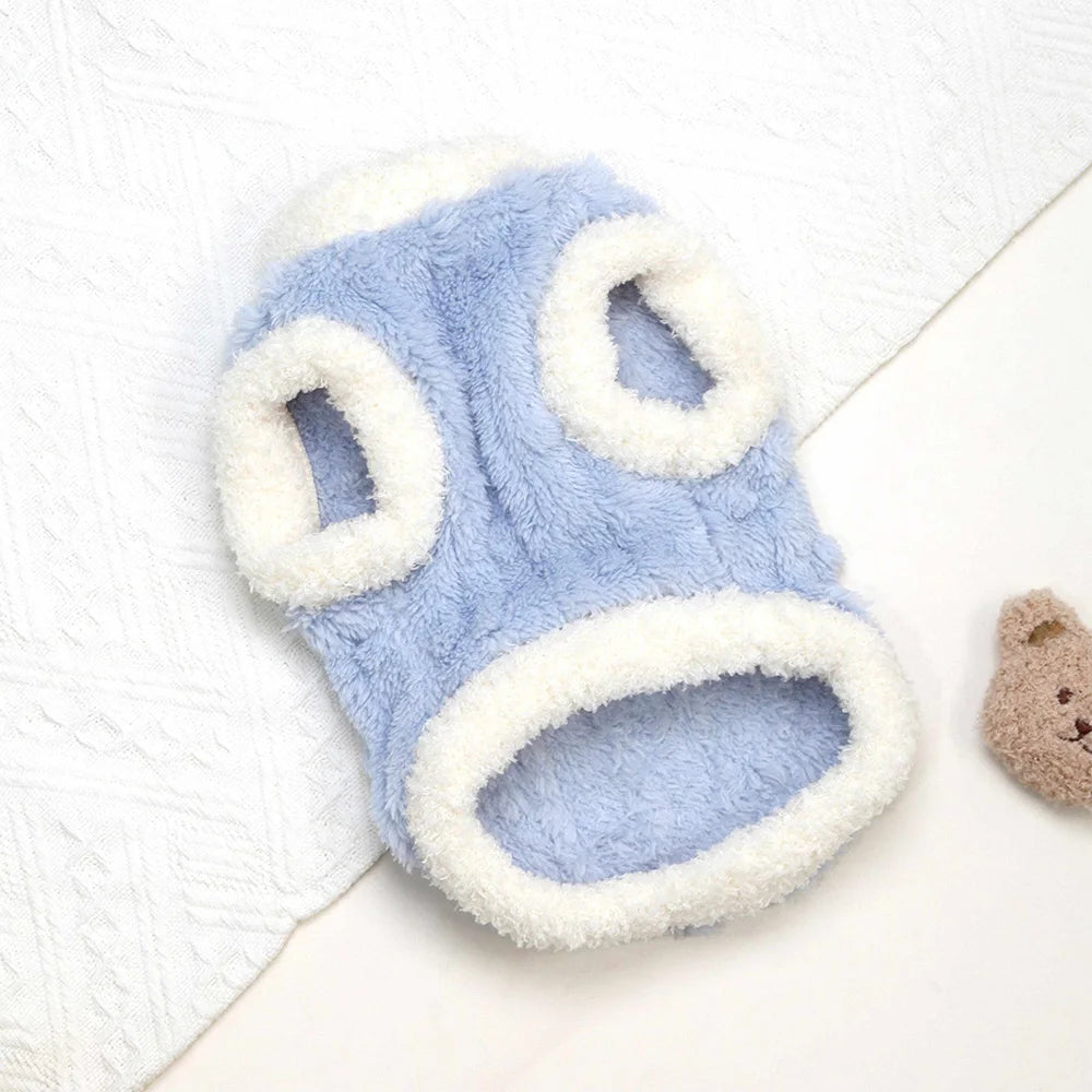 Cute Puppy Fleece Sweater – Warm Winter Vest for Small Dogs & Cats