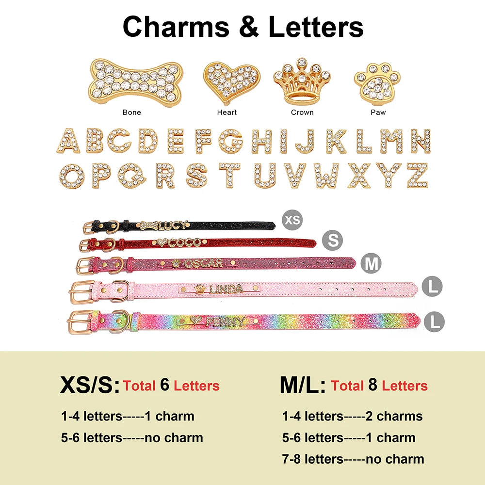 ✨ Personalized Bling Rhinestone Dog Collar – For Small Dogs & Cats ✨