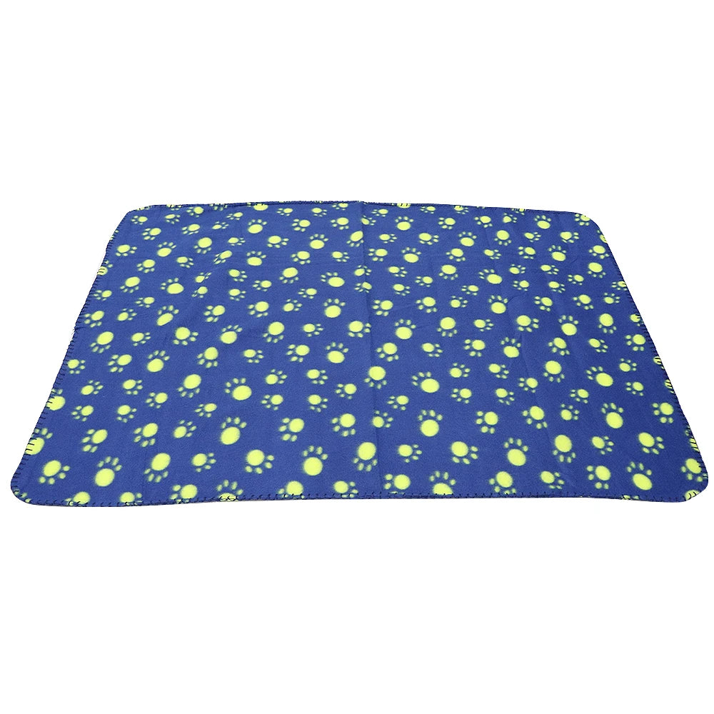 Soft Fleece Pet Blanket – Cozy Paw Print Comfort for Dogs & Cats