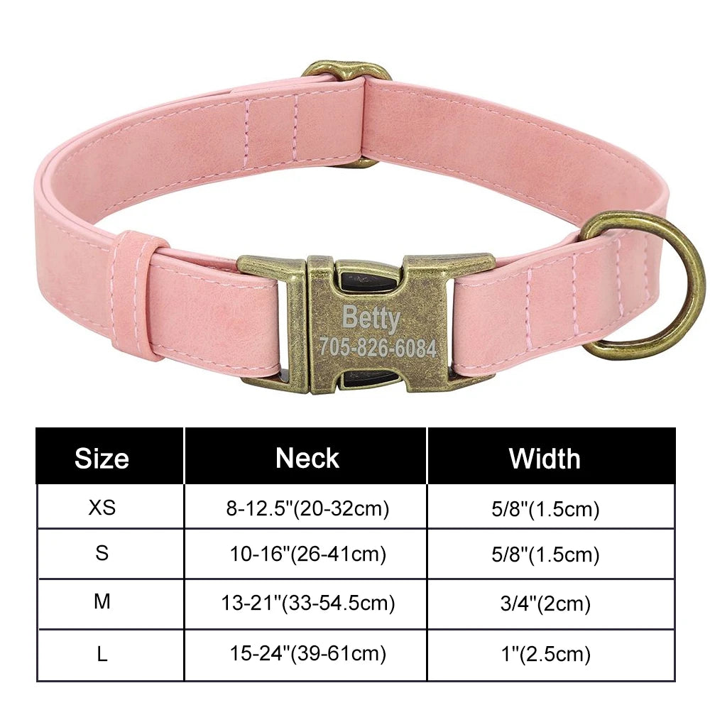 Custom Dog Collar – Personalized ID Tag Collar for Small, Medium, and Large Dogs